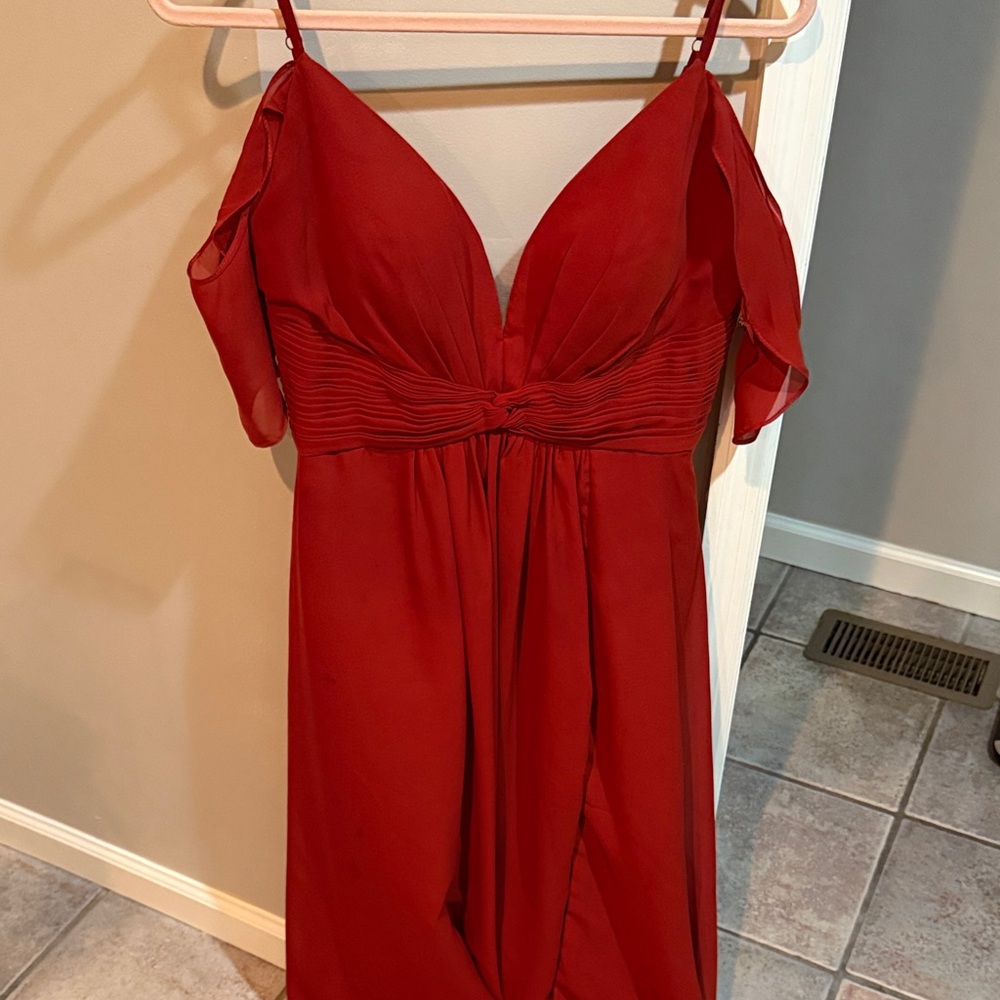 Elegant burnt orange  bridesmaid Dress